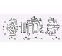AVA Aircon Compressor AIAK411 for AUDI A4 B8 (2008) A4 2.0 TDI etc