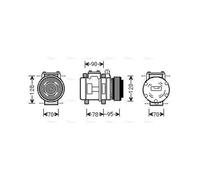 AVA Aircon Compressor AUAK028 for LAND ROVER DEFENDER 110 (1991) 2.5 TD5 etc