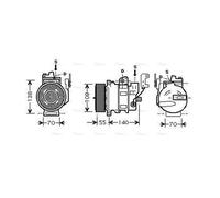AVA Aircon Compressor AUAK187 for LAND ROVER DISCOVERY (2005) 2.7 TD etc