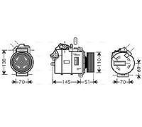 AVA Aircon Compressor BWAK320 for BMW 1 SERIES E88 (2005) 125I CABRIO 3.0 etc
