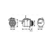 AVA Aircon Compressor BWAK385 for BMW 3 SERIES E90 (2005) 335D 3.0 etc