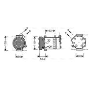 AVA Aircon Compressor CNAK237 for CITROËN C2 (2004) 1.1 etc