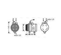 AVA Aircon Compressor DWAK079 for CHEVROLET SPARK (2005) 0.8 etc