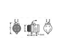 AVA Aircon Compressor DWAK096 for CHEVROLET SPARK (2005) 0.8 etc