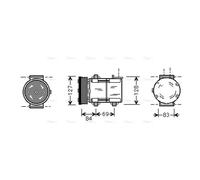 AVA Aircon Compressor FDAK167 for FORD MONDEO (1997) 1.8 TDI etc