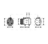 AVA Aircon Compressor FDAK174 for FORD COUGAR (1999) 2.5 etc