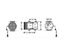 AVA Aircon Compressor FDAK285 for FORD GALAXY (1995) 2.3 etc
