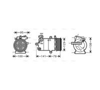 AVA Aircon Compressor FDAK417 for Citroen Jumper (2006) 2.2 HDi