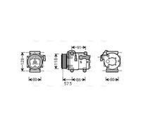 AVA Aircon Compressor FDAK451 for Ford Fiesta (2009) 1.6 TDCi