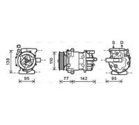AVA Aircon Compressor FDAK470 for FORD TRANSIT 260 (2006) 2.2 TDCI etc
