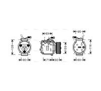 Air conditioning compressor R 134a PAG 46 HDAK169 AVA QUALITY COOLING for HONDA