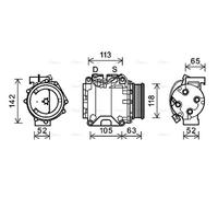 AVA Aircon Compressor HDAK238 for HONDA ACCORD ESTATE/WAGON (2003) 2.4 VTEC etc