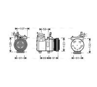 AVA Aircon Compressor HYK161 for HYUNDAI COUPE (2002) 1.6 etc