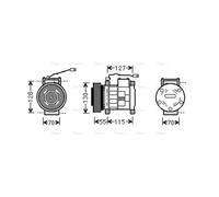 AVA Aircon Compressor JEAK032 for JEEP GRAND CHEROKEE (1993) 4.0 etc