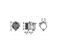 AVA Aircon Compressor KAK168 for KIA PICANTO (2004) 1.1 etc