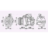 AVA Aircon Compressor KAK285 for HYUNDAI IX35 (2010) 2.0 CVVT etc