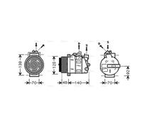 AVA Aircon Compressor MSAK393 for MERCEDES-BENZ C-SERIES W204 (2007) C180 1.6 KO