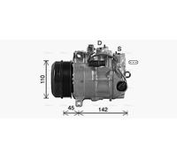AVA Aircon Compressor MSAK742 for MERCEDES-BENZ C-SERIES W204 (2007) C250 2.2 CD