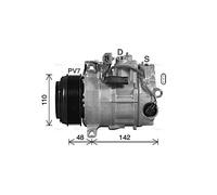 AVA Aircon Compressor MSAK746 for MERCEDES-BENZ E-SERIES S211 (2002) E280 3.2 CD