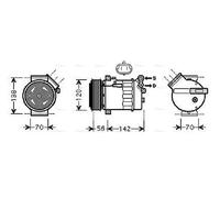 AVA Aircon Compressor OLAK313 for OPEL ASTRA (1998) 2.2 etc