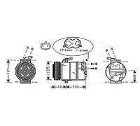 AVA Aircon Compressor OLAK316 for OPEL ASTRA (1998) 1.6 etc