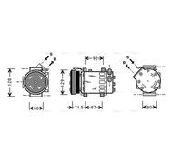 AVA Aircon Compressor RTAK281 for NISSAN KUBISTAR (2004) 1.5 DCI etc
