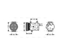 AVA Aircon Compressor RTAK367 for RENAULT MEGANE (1996) 1.4 etc