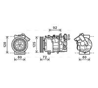 AVA Aircon Compressor RTAK489 for Renault Grand Scenic (2009) 1.5 DCI