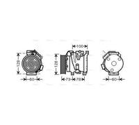 AVA Aircon Compressor TOAK451 for TOYOTA RAV 4 MK II (2000) RAV 4 2.4 VVTI etc