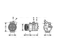 AVA Aircon Compressor VNAK220 for SEAT ALTEA (2004) 1.9 TDI etc
