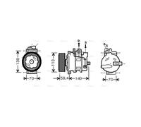 AVA Aircon Compressor VNAK265 for AUDI A8 D3 (2003) A8 QUATTRO 3.0 etc