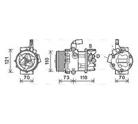 AVA Aircon Compressor VNAK375 for VW POLO (2009) 1.6 MPI etc