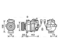 AVA Aircon Compressor VNAK385 for VW CARAVELLE (2003) 2.0 TDI/TDI BLUEMOTION etc
