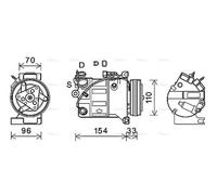 AVA Aircon Compressor VOAK183 for VOLVO XC60 I (2009) XC60 2.4 D5 etc