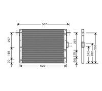 AVA Aircon Condenser AU5075 for LAND ROVER RANGE ROVER (1995) 2.5 TD etc