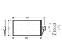 AVA Aircon Condenser BW5254 for BMW 5 Seriess E39 (1996) 520D 2.0