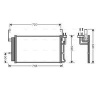 AVA Aircon Condenser HY5084D for HYUNDAI SANTA FE (2001) 2.4 etc