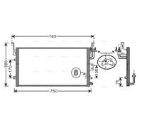 AVA Aircon Condenser HY5135 for HYUNDAI GRANDEUR (1999) 2.5 etc