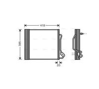 AVA Aircon Condenser MCA5010D for SMART CITY COUPE (1998) 0.8 CDI etc