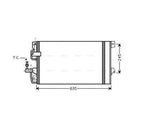 AVA Aircon Condenser OLA5390D for OPEL ASTRA (1998) 2.2 etc