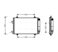 AVA Aircon Condenser PEA5209D for PEUGEOT 307 (2001) 1.4 HDI etc