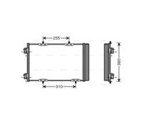AVA Aircon Condenser PEA5291D for CITROËN C2 (2004) 1.6 HDI etc