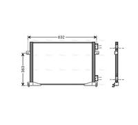 AVA Aircon Condenser RTA5400 for OPEL VIVARO (2001) 1.9 DTI etc