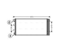 AVA Aircon Condenser RTA5475D for OPEL MOVANO (2010) 2.3 CDTI etc