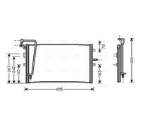 AVA Aircon Condenser SB5039 for SAAB 9-5 (1998) 2.2 TID etc