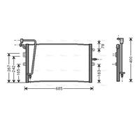 AVA Aircon Condenser SB5039 for SAAB 9-5 (1998) 2.2 TID etc