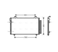 AVA Aircon Condenser TO5481D for TOYOTA COROLLA (2004) COROLLA VERSO 1.6 VVTI e