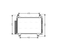 AVA Aircon Condenser TOA5404D for DAIHATSU CHARADE (2011) 1.3 VVTI etc
