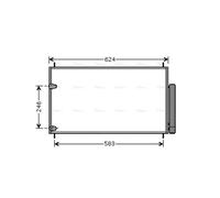 AVA Aircon Condenser TOA5405D for TOYOTA AURIS (2007) AURIS 1.4 D4D etc