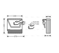 AVA Aircon Evaporator VOV111 for VOLVO S40 I (1996) S40 1.9 TD etc